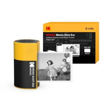 KODAK Memo Shot ERA Kids Instant Digital Camera and Photo Label Printer (Yellow