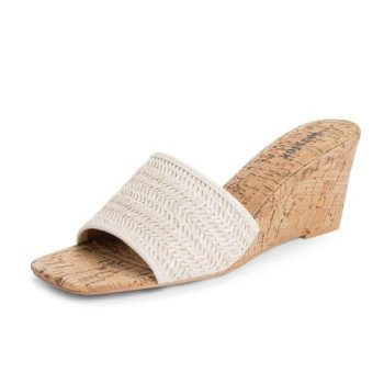 Easyfox Womens Braided Wedge Sandals Silp on Open Toe Wedge Heels for Women Wedg