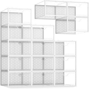 Pinkpum 15 Pack X-Large Shoe Storage Boxes Fit US Size 11