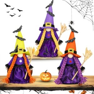 Halloween Decorations Indoor – Halloween Decor – 3PCS Witch Gnomes