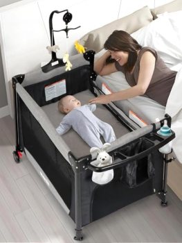 BIUSIKAN Baby Bassinet, Pack and Play with Bassinet