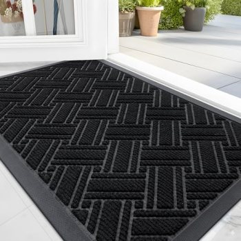 OLANLY Indoor Outdoor Mat, Sturdy Natural Rubber Floor Mat