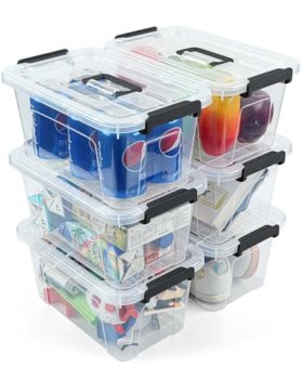 NUMIFUN 7Qt Clear Plastic Storage Bins with Lids,6 Pack