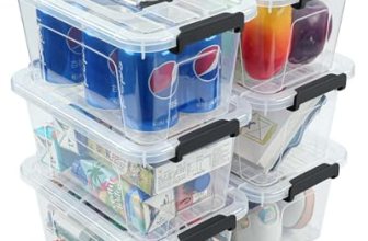 NUMIFUN 7Qt Clear Plastic Storage Bins with Lids,6 Pack