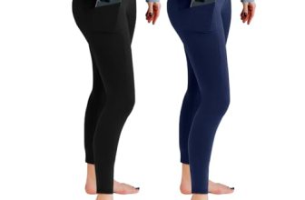 Leafigure 2 Pack Leggings with Pockets for Women