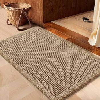 IM HOME Waffle Bath Mat Beige 36″x24″
