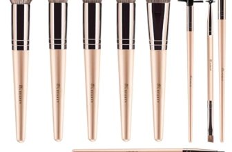 BEAKEY Makeup Brushes, 12-Piece Vegan Set for Foundation and Eyeshadow