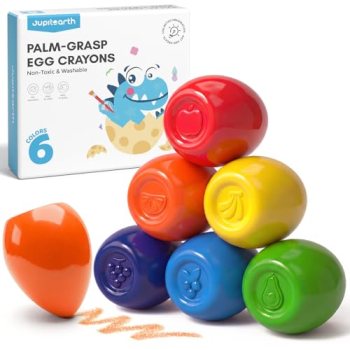 JUPITEARTH 6 Colors Egg Crayons for kids