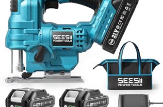 SEESII Jig Saw, Cordless Jigsaw Tool with 2×2.0Ah Batteries and Charger