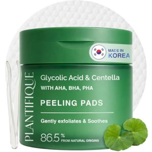 PLANTIFIQUE Korean Glycolic Acid Toner Pads 60 Pcs with Niacinamide