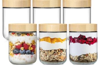 NETANY 6-pack 16oz Glass jars with Airtight Lids
