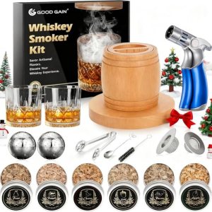 Whiskey Smoker Kit with Torch – Old Fashioned Cocktail Smoker Kit with 6 Flavors