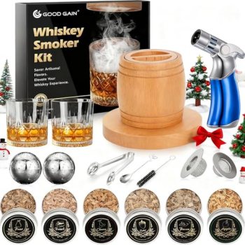 Whiskey Smoker Kit with Torch – Old Fashioned Cocktail Smoker Kit with 6 Flavors