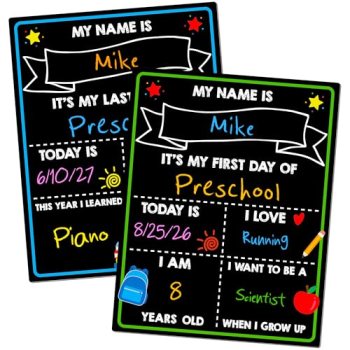First Day of School Chalkboard, 14 x 11 in Paper Preschool Signs for Kids