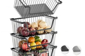 GAOKASE 4 Pcs Stackable Wire Baskets for Pantry Organizers and Storage