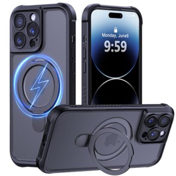 MOCCA Design for iPhone 14 Pro Case with Magnetic Invisible Stand [Full Camera P