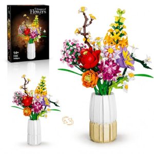 2 in 1 Vase Flowers Bouquet Building Set
