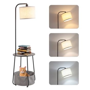 YJSQOEOE Floor Lamp with Cat Bed