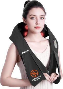 AMZPONY® Cordless Neck Massager for Pain Relief Deep Tissue