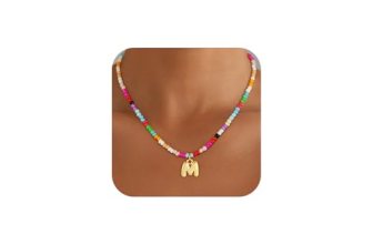 Maxcate Bubble Colorful Initial Necklaces fpr Women Girls