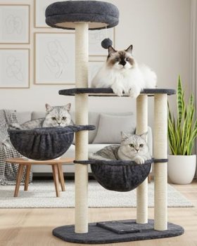 Small Cat Tree Tower with Lots of Scratching Posts