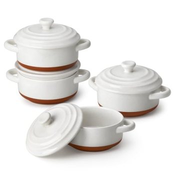 MALACASA Mini Cocotte Set – 12 OZ Small Casserole Dishes for Oven