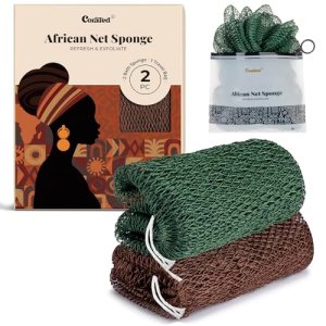 CORATED African Net Sponge Authentic, Shower Loofah Exfoliating Bath Sponge