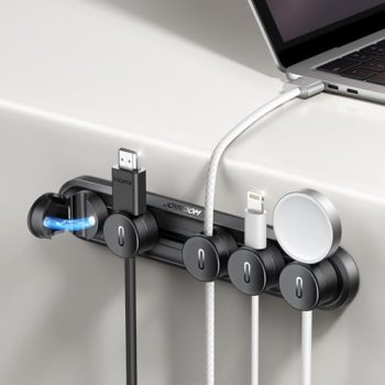 5-in-1 Magnetic Cord Organizer JOYROOM Cable Clips[Adjustable Sliding Track] Und