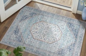 DCX Machine Washable Blue Entryway Rug 2×3