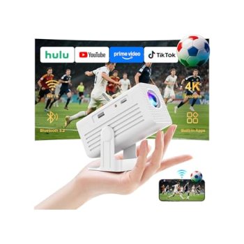 [Smart Projector with Apps] 4K Supported Mini Projector with Wifi and Bluetooth