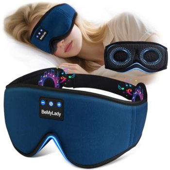Sleep mask Headphones,100% Blackout 3D Zero Eye Pressure Bluetooth Sleep mask Br