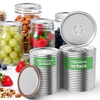 Canning Lids for Mason Jars Ball & Kerr, Airtight Food Grade, 48 Pack