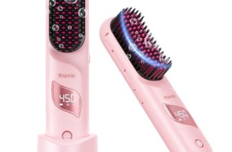 Cordless Hair Straightener Brush with Charging Dock