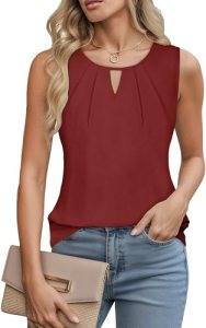 rosemia Womens Tank Tops Summer Dressy Sleeveless Blouses Business Casual Outfit