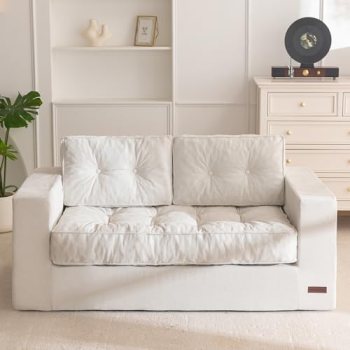 MAXYOYO Boneless Sofa Couch, 59″ Loveseat Sofa for Small Space