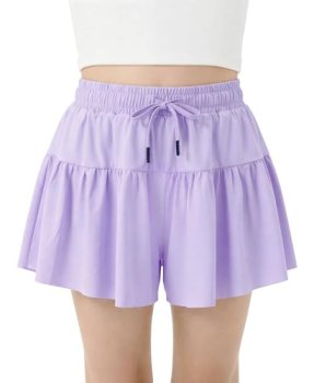 Stelle Girls Athletic Shorts Flowy 2 in 1 Butterfly Short Running Soccer Tennis