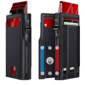 RUNBOX Wallet for Men 9-13 Cards RFID Blocking Aluminum Pop Up Card Holder with