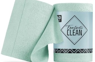Fantasticlean Microfiber Cleaning Cloth Roll, 60 Pack, 8″ x 8″, Mint Green