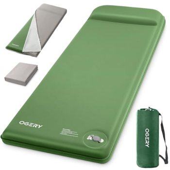 OGERY Upgraded Self-Inflating Sleeping Pad with Built-in Foot Pump & Washable Co