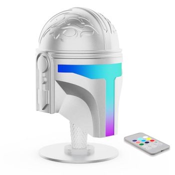 PXXGOGO Wars Helmet Night Light, Hand-Polished Metal Mood Light with Remote