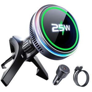 Qi2.2 25W Wireless Car Charger Magnetic Phone Holder Mount for Magsafe with Cool