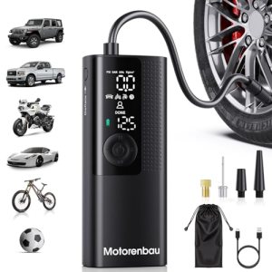 Motorenbau Tire Inflator Portable Air Compressor-150PSI Cordless Air Pump for Ca