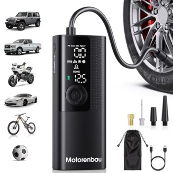 Motorenbau Tire Inflator Portable Air Compressor-150PSI Cordless Air Pump for Ca