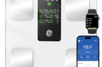 GE Smart Scale for Body Fat with BMI Muscle Mass, 5.3-inch Handle Display
