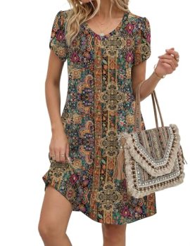 Zeagoo Sun Dresses for Women 2026 Vacation Beach Dress Womens Boho Hawaii Dress