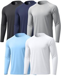 WENTTUO Sun Shirts for Men Uv Protection Mens Rash Guard Long Sleeve Tee Shirts