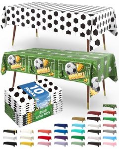 Pureegg Soccer Party Decorations 2026 Plastic Tablecloth Disposable 10 Pack
