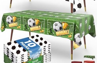 Pureegg Soccer Party Decorations 2026 Plastic Tablecloth Disposable 10 Pack