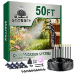 Starrey Drip Irrigation System, 2026-Upgrade 50Ft 1/4″ Garden Watering System wi