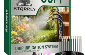 Starrey Drip Irrigation System, 2026-Upgrade 50Ft 1/4″ Garden Watering System wi
